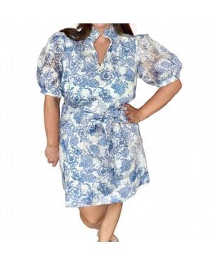 J joy Collar Chemise Dress - Blue