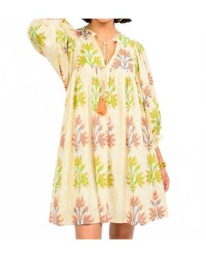 Uncle Frank Breezy Block Print Dress - Yellow