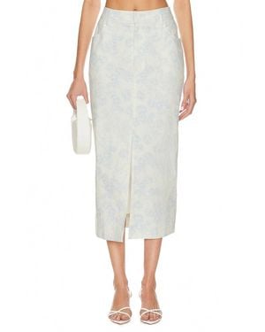 For Love & Lemons Chantal Midi Skirt - Blue