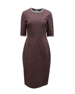 Altuzarra Gingham Crew Neck Dress - Purple