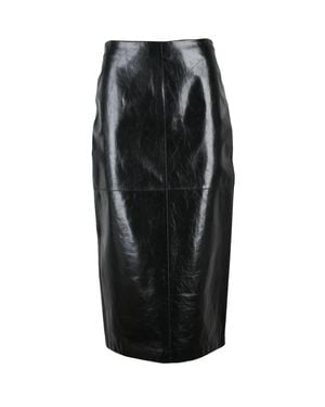 Sportmax Bairo Leather Skirt - Black