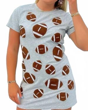 LULU The Label Terry Football Patch T-Shirt Dress - White