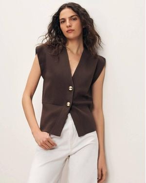 Veronica Beard Isador Knit Vest - Black