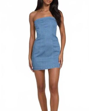 Naked Zebra Marah Strapless Mini Dress - Blue