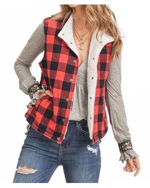 Risen Checks Out Sherpa Vest - Red