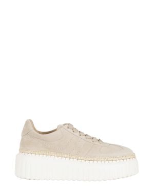 Hogan H-Stripes Basket Side-Logo Leather Sneakers - White