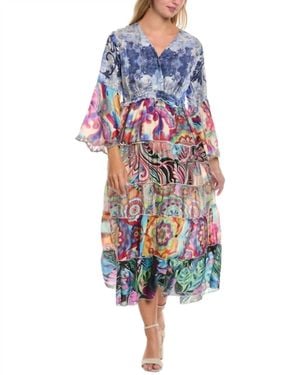 Johnny Was Dibble Tiered Dress - Blue