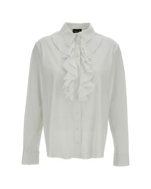 Irie Ruffled Long-Sleeve Casual Shirt - White