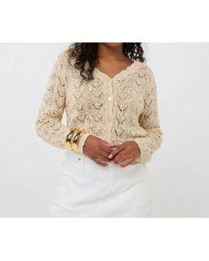 EsQualo Fancy Knit Cardigan - Natural