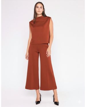 Ripley Rader Scuba Cropped Wide Leg Pant - Red