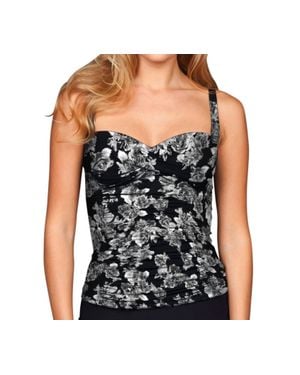 Kallure Twist Front Tankini Top - Black