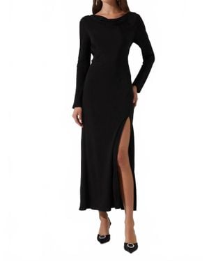Astr Decima Cowl Neck Maxi Dress - Black