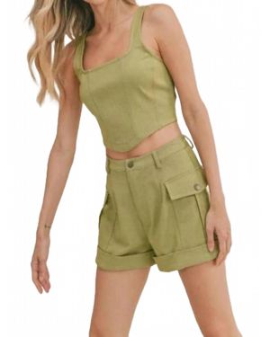 Sadie & Sage Solid Crop Top Tank - Green