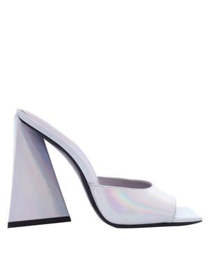 The Attico Ladies Holographic Devon Mules - White