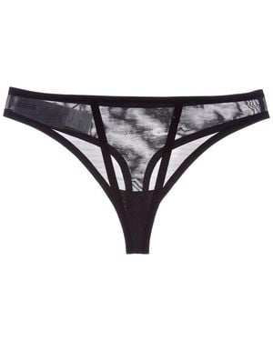 Wolford Bonded To Tulle Thong - Black