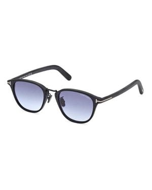 Tom Ford Sunglasses Square Full Rim, Dark Havana Frame And Lens Ft1049-D52N - Blue