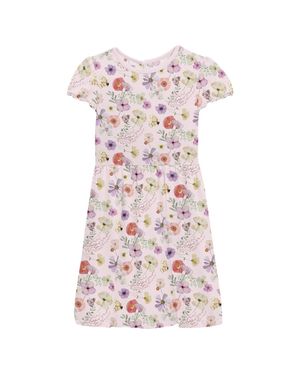 KICKEE Baby Girl's Flutter Sleeve Twirl Dress - Pink