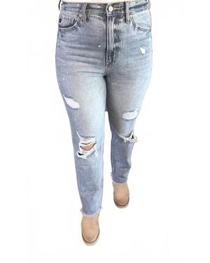 Kancan Oceane High Rise Slim Straight Jeans - Blue