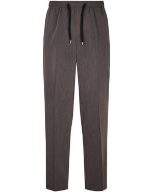 Cellar Door Straight-Leg Pants With Adjustable Waistband And Functional Pockets - Gray