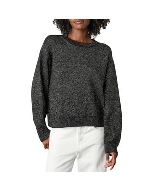 Velvet By Graham & Spencer Hallie Metallic Crewneck Pullover Sweater - Black