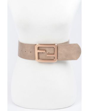 Fashnzfab Metal Buckle Waist Belt - White
