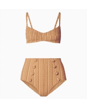 Lisa Marie Fernandez Balconette High Waisted Bikini Set - Brown