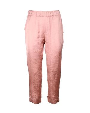Collection Privée Cropped Copper Pants With Relaxed Fit - Pink
