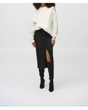 Joseph Ribkoff Cybele Classic Denim Pencil Midi Skirt - White