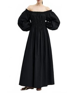 Caroline Constas Raquela Off The Shoulder Ruffle Maxi Dress - Black
