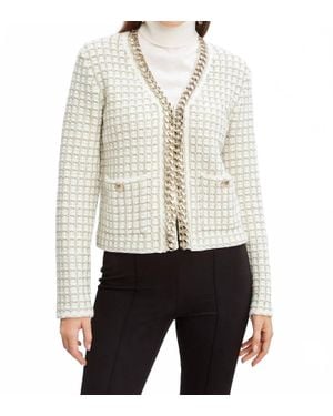 Tahari The Trista Chain Cardigan - White