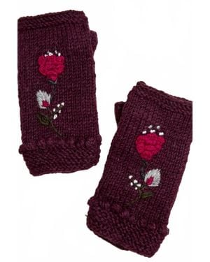 By Many Hands Therese Knit Handwarmers - Red