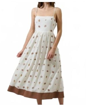 Sugarlips Cerise Shells Senia Flowy Midi Dress - White