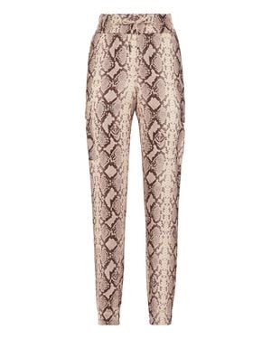 Philipp Plein Satin Cargo Pants Pitone - Natural