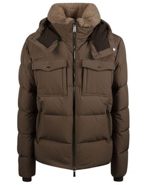 Moorer Alarick-Kn Hooded Polyamide Down Jacket - Brown