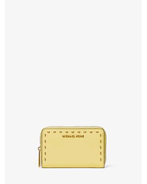 MICHAEL Michael Kors Small Studded Leather Wallet - Metallic
