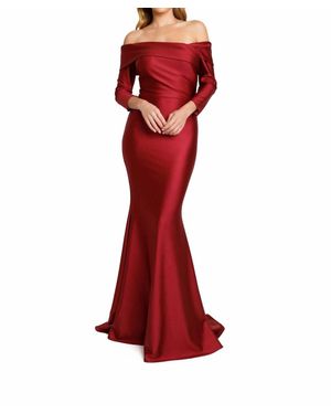Nicole Bakti Off Shoulder Gown - Red