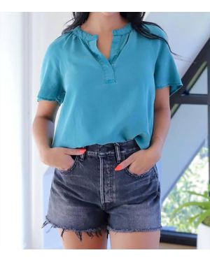 Bella Dahl Flowy Short Sleeve Pullover Top - Blue