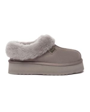 EverAu Australia Topknot Leather Slippers - Gray
