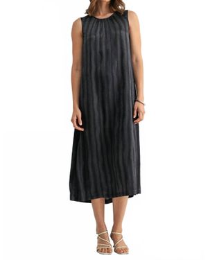 Fun 2 Fun Textured Satin Sleeveless Dress - Black