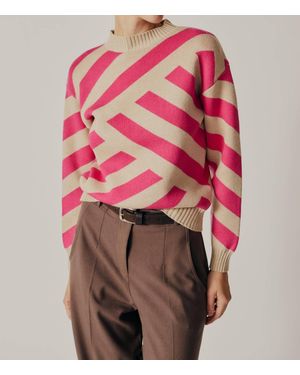 DELUC Taxodium Striped Sweater - Pink