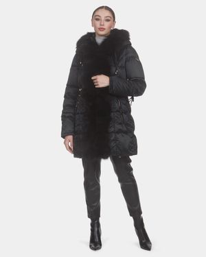 Gorski Apres-Ski Jacket With Fox Sections Tuxedo - Black
