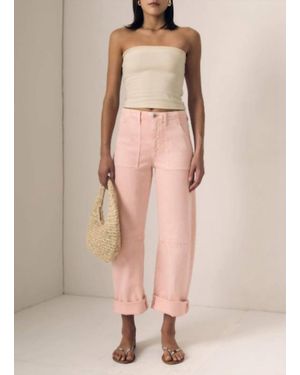 Le Jean Utility Soft Barrel Jeans - Natural