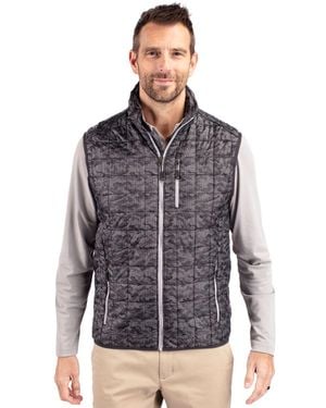 Cutter & Buck Rainier Primaloft Eco Insulated Full Zip Printed Puffer Vest - Gray