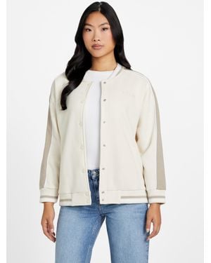 Guess Brandy Color-Block Varsity Jacket - White