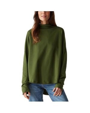 Michael Stars Laurel Top 100% Cotton Mock Neck Long Sleeve Gbo2308 - Green