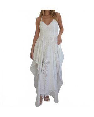 NIBI MTK Palm Eyelet Cross Back Dress - Gray