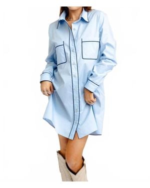 Karlie Connie Shirt Dress - Blue