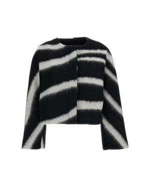 Irie Striped Cropped Boxy Jacket - Black