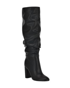 Nine West Magnett Block Smooth Knee High Boots - Black