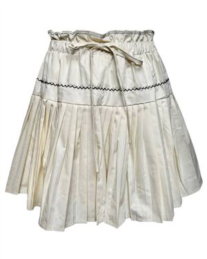 Endless Blu. Pleated Mini Skirt - White